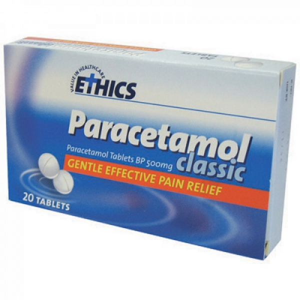 FIRST AID PARACETAMOL ETHICS TABLETS 500MG BOX OF 20