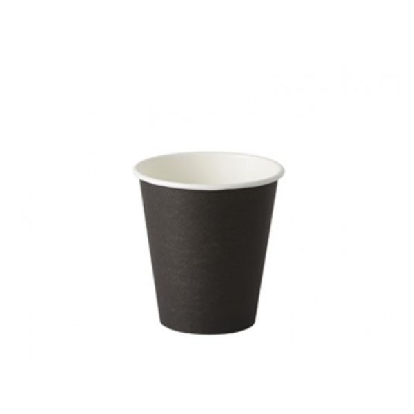 COASTAL HOT CUP SINGLE WALL 8OZ BLACK PKT50