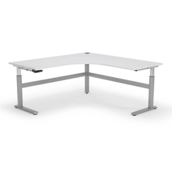 WORKSTATION CUBIT HIGHRISE 1800 X 1800 X 700MM ELECTRIC SILVER FRAME  WHITE TOP