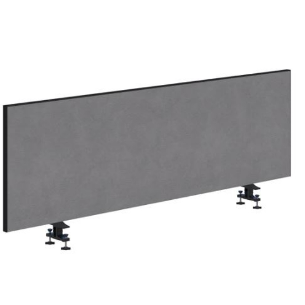 ACCENT SYSTEM 25 DESK SCREEN SIDE MOUNT UPHOLSTERED IN WARWICK GYRO FABRIC W1800 X H800MM GLACIER