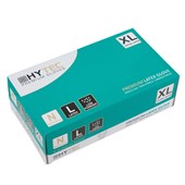HYTEC DISPOSABLE GLOVE NATURAL LATEX X LARGE LOW POWDER BOX95