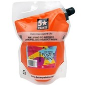 5 STAR TEMPERA POSTER PAINT POUCH WASHABLE 15L ORANGE