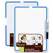 QUARTET WHITEBOARD DOUBLE SIDED LAP BOARD PLAIN AND LINED 230 X 305MM