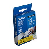 LABELLING TAPE BROTHER PTOUCH TZE535 WHITE ON BLUE 12MM X 8M