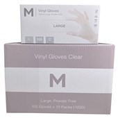DISPOSABLE GLOVES CLEAR VINYL POWDER FREE EXTRA LARGE PACK 100