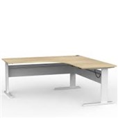 WORKSTATION CUBIT HIGHRISE 1800 X 1800 X 700MM ELECTRIC WHITE FRAME  NORDIC MAPLE TOP