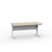 DESK CUBIT HIGHRISE 1800 X 800MM ELECTRIC SILVER FRAME  NORDIC MAPLE TOP