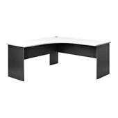 ZEALAND QUICKSHIP WORKSTATION W15001500 X D600 X H730MM WHITE TOP CHARCOAL BASE