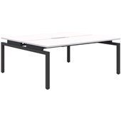 ACCENT BALANCE DESK 2 POD BACK TO BACK 1500 X 800MM WHITE TOP BLACK LEGS