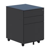 ACCENT METAL MOBILE PEDESTAL 2 DRAWER 1 FILE STANDARD W390 X D500 X H600MM GRAPHITE