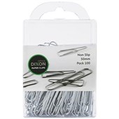 PAPER CLIP DIXON ROUND NONSLIP 50MM SILVER PACK 100
