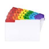 SILVINE GUIDE CARDS AZ COLOURED TAB 127 X 76MM PACK 24