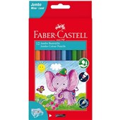 FABERCASTELL JUMBO COLOURING PENCILS WITH SHARPENER PACK12