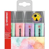 STABILO BOSS HIGHLIGHTER PASTEL COLOURS WALLET 4