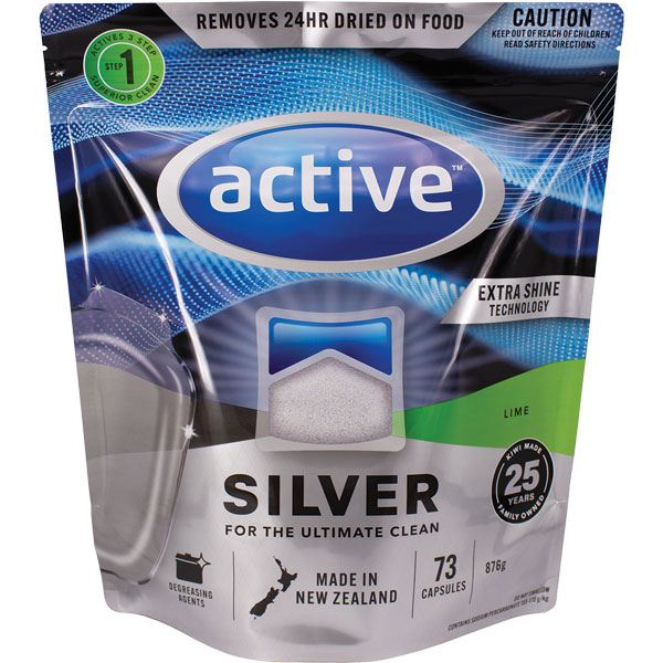 Active Silver Lime Dishwasher Capsules 73 Pack