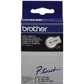 BROTHER TC291 LAMINATED LABELLING TAPE 9MM BLACK ON WHITE