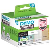 DYMO 1933083 LW DURABLE LABELS 25 X 25MM BLACK ON WHITE ROLL 1700