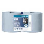 TORK 130081 W1 WIPING PAPER INDUSTRIAL HEAVY DUTY 3 PLY W235MM X L119M BLUE CTN 2