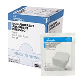 AMTECH DRESSING NONADHERENT W75 X L75MM BOX 50