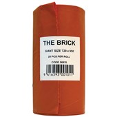 COVERIS RUBBISH BAG BRICK 72L W720 X L950MM ORANGE ROLL 25