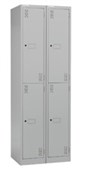 PRECISION CLASSIC LOCKER 2 TIER BANK OF 2 W750 X D457 X H1800MM SILVER GREY