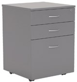 KNIGHT ERGOPLAN MOBILE 2 DRAWER 1 FILE LOCKABLE W466 X D460 X H630MM SILVER