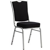 KNIGHT BANQUET VISITOR CHAIR STACKABLE UPHOLSTERED BLACK