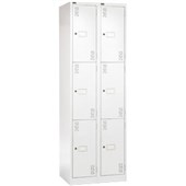 PRECISION CLASSIC LOCKER 3 TIER BANK OF 2 LATCH LOCK W750 X D457 X H1800MM WHITE SATIN