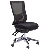 BURO METRO II 247 OFFICE CHAIR MESH HIGHBACK 3LEVER POLISHED ALUMINIUM BASE BLACK