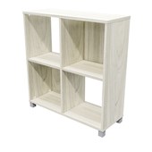ZEALAND CUBBY HOLE BOOKCASE 4 CUBE W800 X D300 X H850MM COASTAL ELM