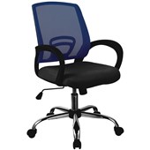 SYLEX TRICE TASK CHAIR MEDIUM BACK 1LEVER WITH ARMS MESH BLUE WITH BLACK SEAT