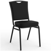 KNIGHT BANQUET VISITOR CHAIR STACKABLE PU BLACK