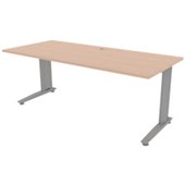 ACCENT ENERGY DESK W1800 X D800 X H710MM SILVER FRAME REFINED OAK NATURALE TOP