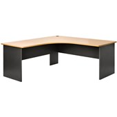 PULSE WORKSTATION W1800 X W1800 X D750 X H730MM BEECH TOP IRONSTONE SLAB