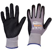 PROSENSE MAXIPRO NPN GLOVES PUNITRILE DIP ON NYLONLYCRA LINER SIZE 7 PAIR BLACK