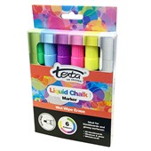 TEXTA LIQUID CHALK MARKER WET WIPE BULLET 45MM ASSORTED WALLET 6