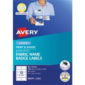 AVERY 980040 L7427 FABRIC NAME BADGE LABELS 10UP WHITE PACK 15