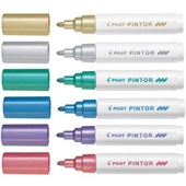 PILOT PINTOR MEDIUM MARKER METALLIC PACK 6