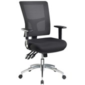 ENDURO HIGH BACK MESH HEAVY DUTY 3 LEVER CHAIR WITH ARMS BLACK