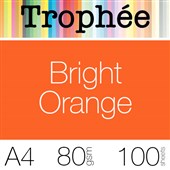 TROPHEE COLOURED PAPER A4 80GSM BRIGHT ORANGE PACK 100