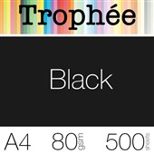 TROPHEE COLOURED PAPER A4 80GSM BLACK PACK 500