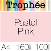TROPHEE COLOURED PAPER A4 160GSM PASTEL PINK PACK 100
