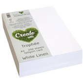 TROPHEE COLOURED PAPER A4 160GSM WHITE LINEN PACK 250