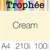 TROPHEE COLOURED PAPER A4 210GSM CREAM PACK 100