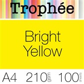 TROPHEE COLOURED PAPER A4 210GSM BRIGHT YELLOW PACK 100