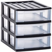 TAURUS DESK ORGANISER 3 DRAWER A4 CHARCOAL