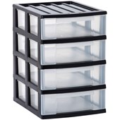 TAURUS DESK ORGANISER 4 DRAWER A4 CHARCOAL