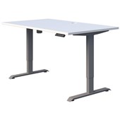 DUO II ELECTRIC DESK W1800 X D800 X H6951145MM SILVER FRAME SNOWDRIFT TOP