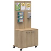 SANITIZATION STATION 2 LOCKING DOORS W800 X D550 X H1800MM CLASSIC OAK