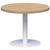ACCENT CLASSIC COFFEE TABLE ROUND D600 X H450MM WHITE BASE CLASSIC OAK TOP